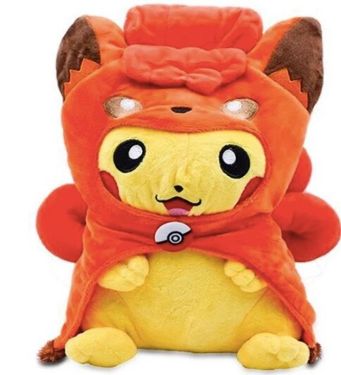 Pikachu cosplay comme feu ou glace Goupix peluches (env. 30cm)