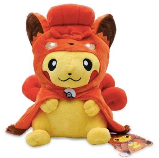 Pikachu cosplay comme feu ou glace Goupix peluches (env. 30cm)