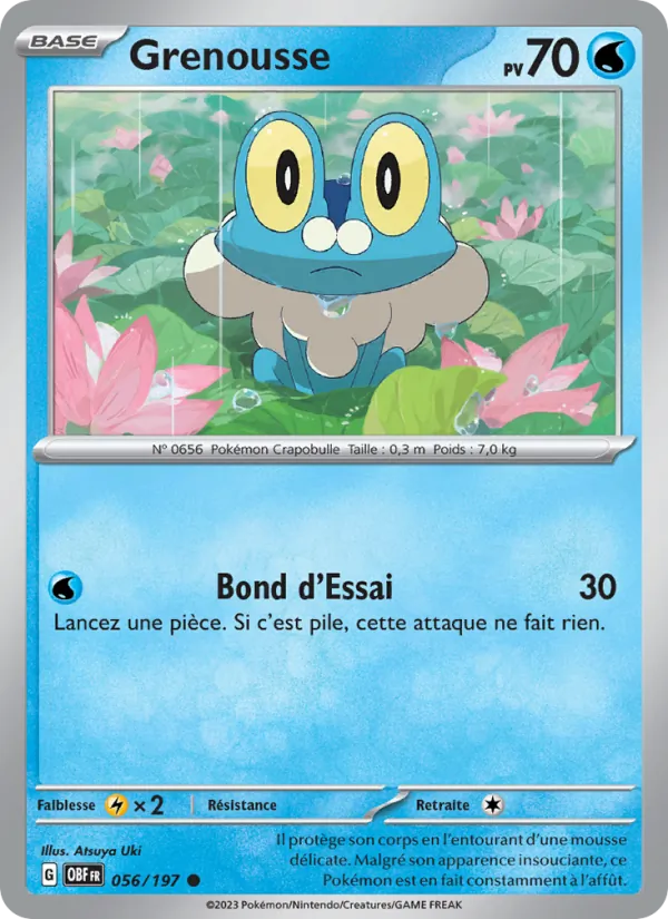 Grenousse 56/197 — EV03 – Flammes Obsidiennes — Carte Pokémon française
