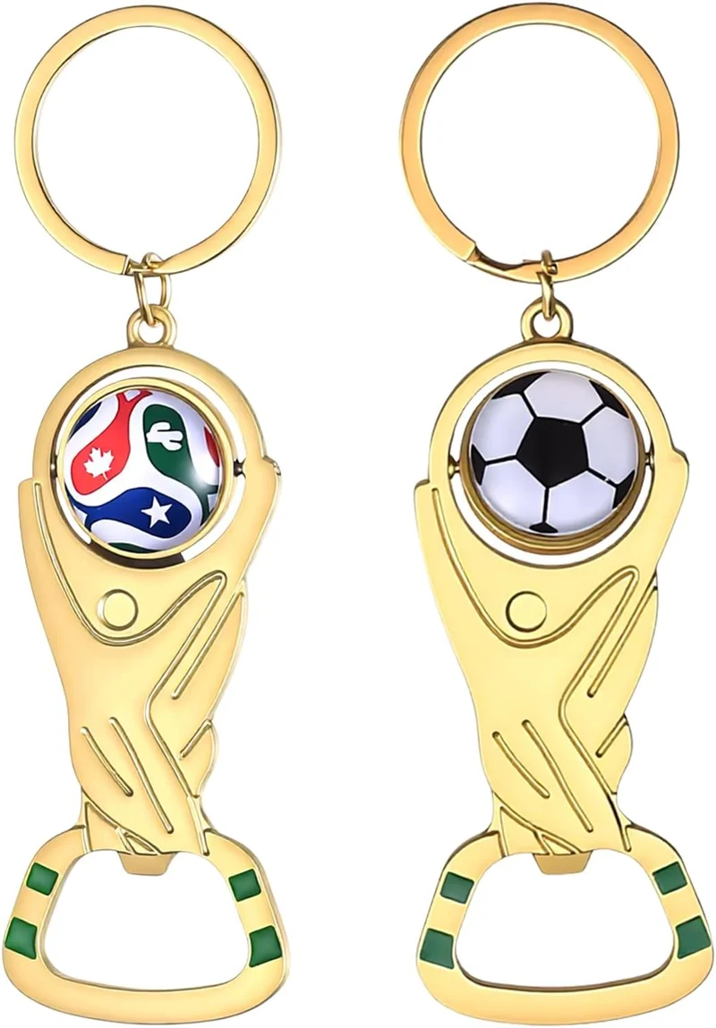 Lot de 2 porte-clés décapsuleurs trophée Coupe du Monde 2026
