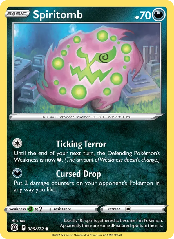 Spiritomb 89/172 — SWSH9 – Brilliant Stars — Carte Pokémon anglaise