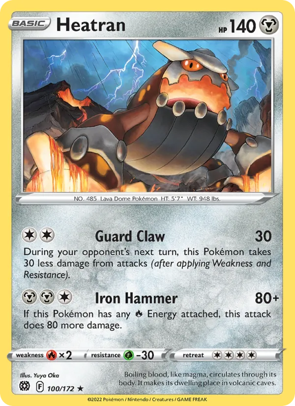 Heatran 100/172 — SWSH9 – Brilliant Stars — Carte Pokémon anglaise