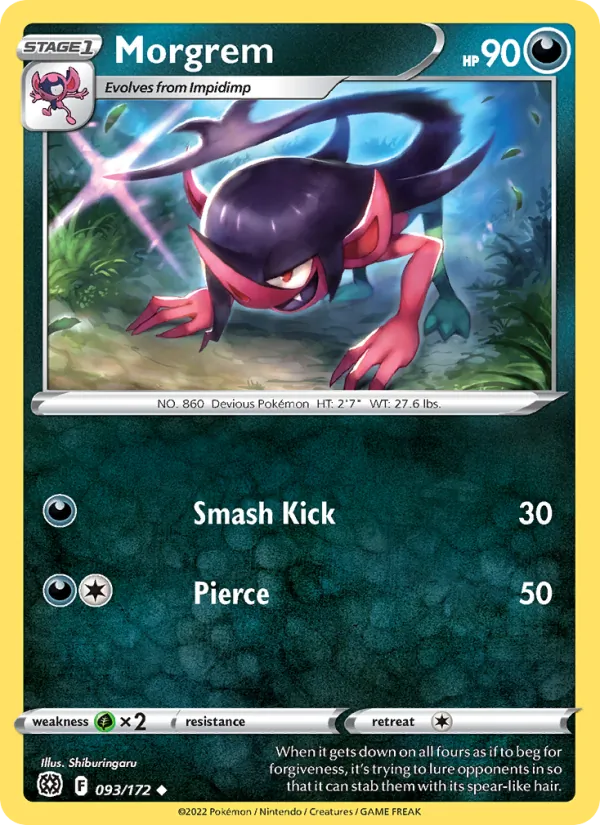 Fourbelin 93/172 — SWSH9 – Brilliant Stars — Carte Pokémon anglaise