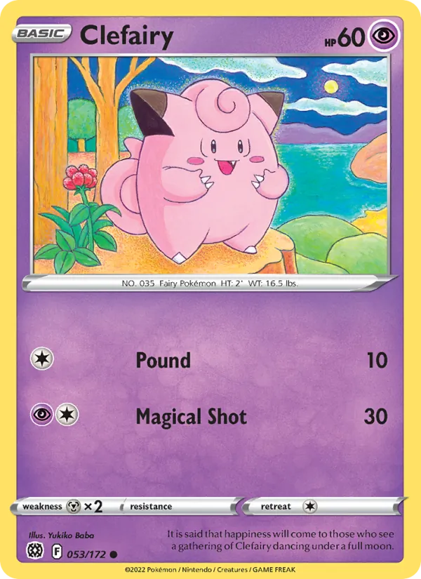 Mélofée 53/172 — SWSH9 – Brilliant Stars — Carte Pokémon anglaise