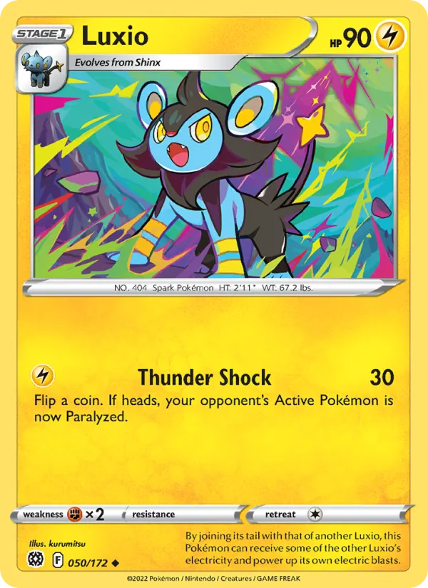 Luxio 50/172 — SWSH9 – Brilliant Stars — Carte Pokémon anglaise