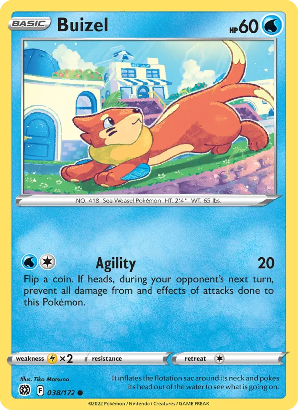 Mustébouée 38/172 — SWSH9 – Brilliant Stars — Carte Pokémon anglaise