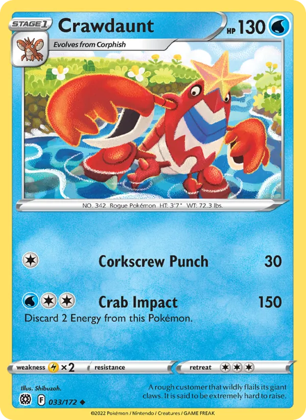 Colhomard 33/172 — SWSH9 – Brilliant Stars — Carte Pokémon anglaise