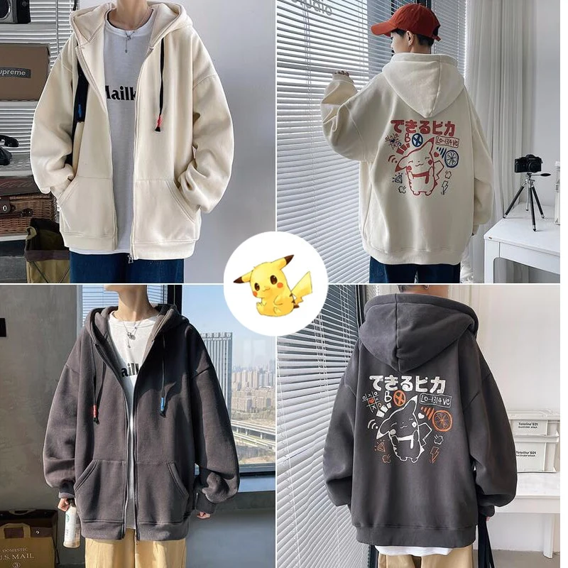 Sweat à capuche oversize unisexe avec imprimé Pokémon au dos