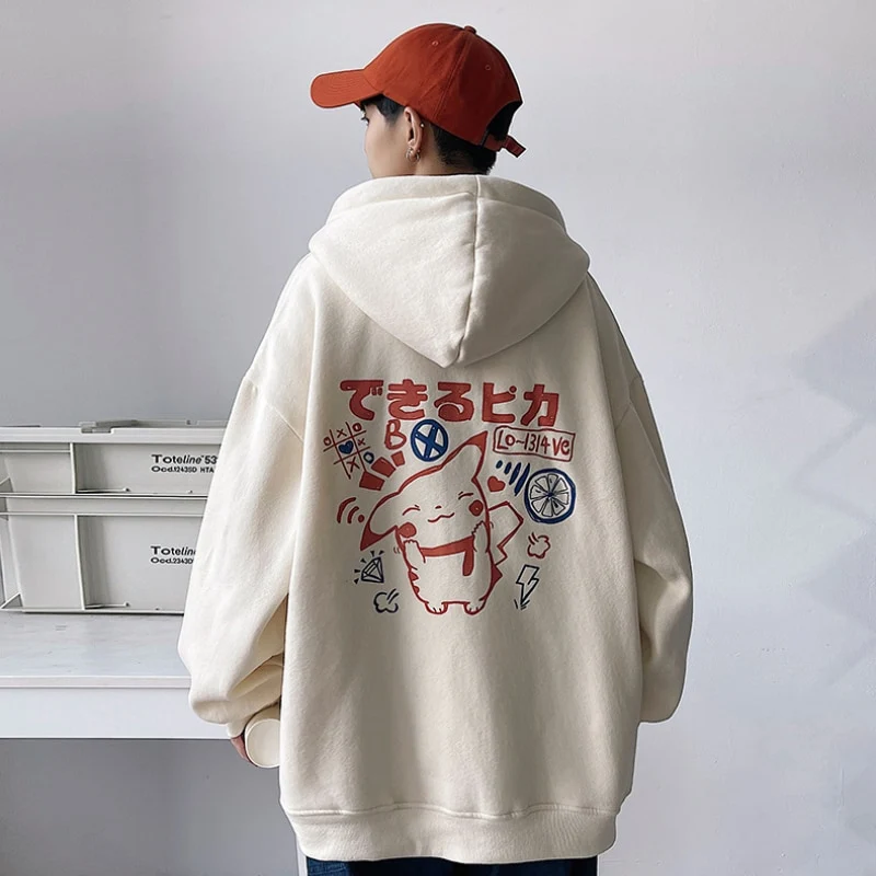 Sweat à capuche oversize unisexe avec imprimé Pokémon au dos