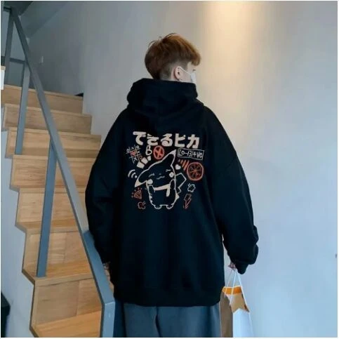 Sweat à capuche oversize unisexe avec imprimé Pokémon au dos