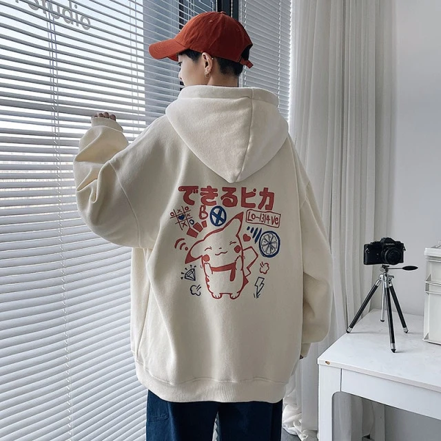Sweat à capuche oversize unisexe avec imprimé Pokémon au dos