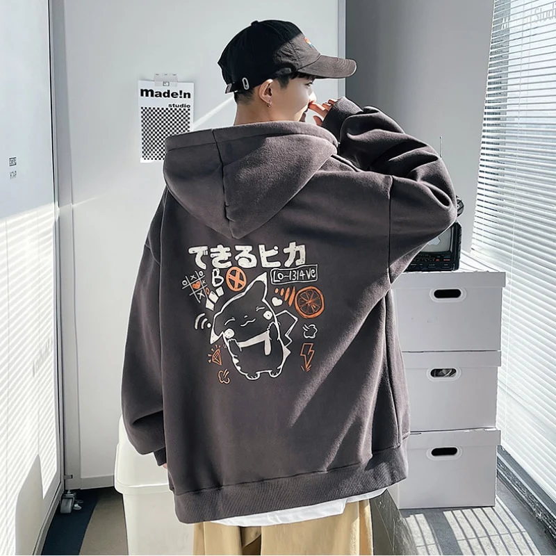 Sweat à capuche oversize unisexe avec imprimé Pokémon au dos