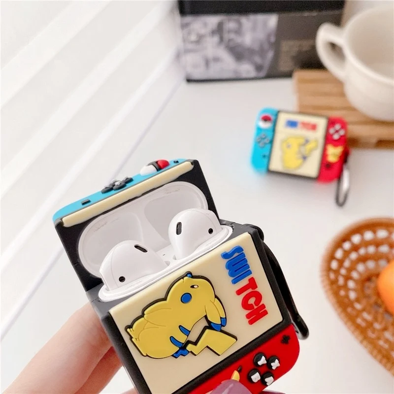 Coque de protection style Nintendo Switch pour écouteurs Apple AirPods 1, 2, 3 et Pro