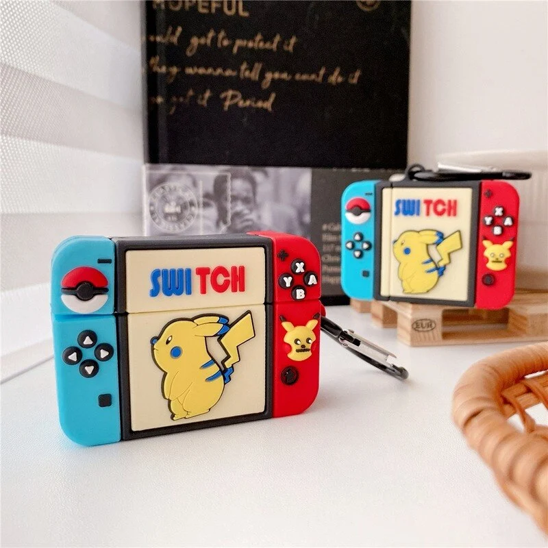 Coque de protection style Nintendo Switch pour écouteurs Apple AirPods 1, 2, 3 et Pro