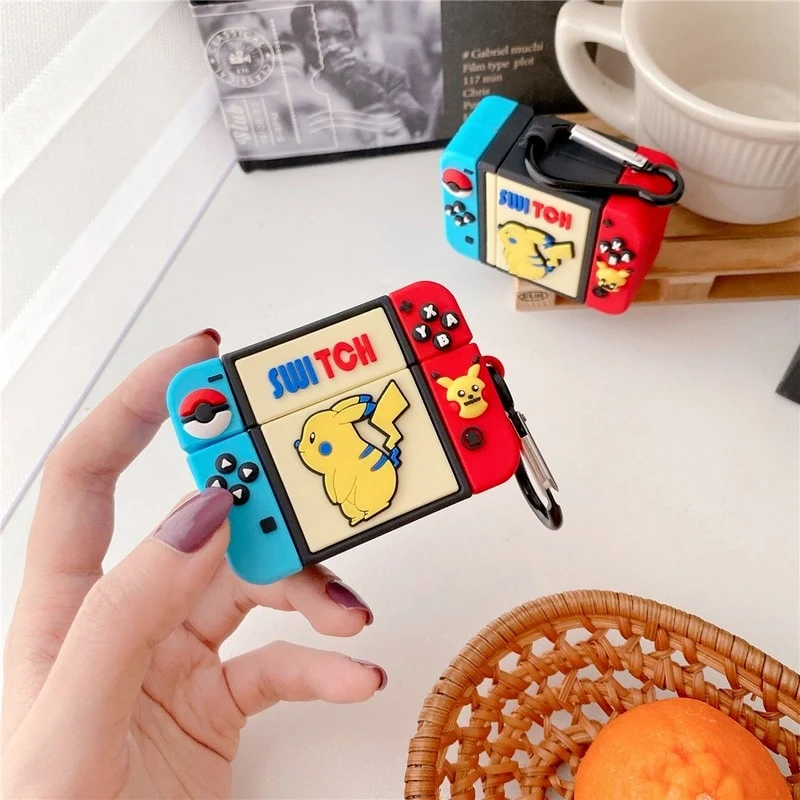 Coque de protection style Nintendo Switch pour écouteurs Apple AirPods 1, 2, 3 et Pro