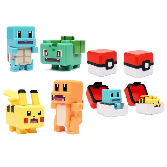Figurines et balles Pokémon au look pixel