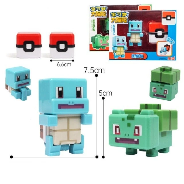 Figurines et balles Pokémon au look pixel
