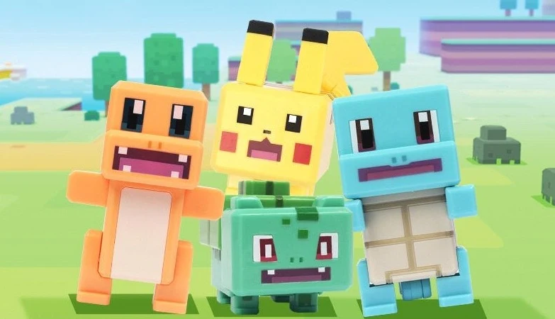 Figurines et balles Pokémon au look pixel