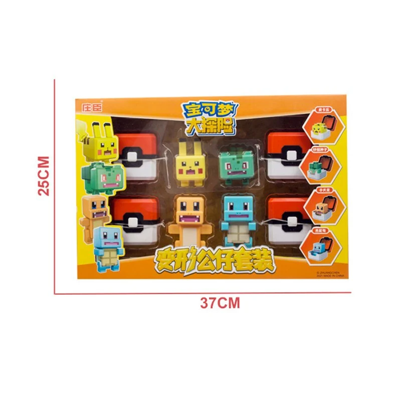 Figurines et balles Pokémon au look pixel