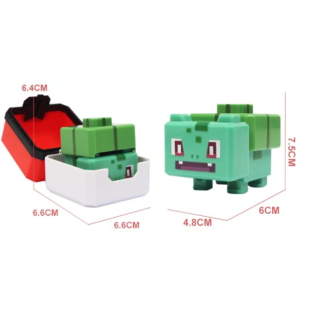 Figurines et balles Pokémon au look pixel