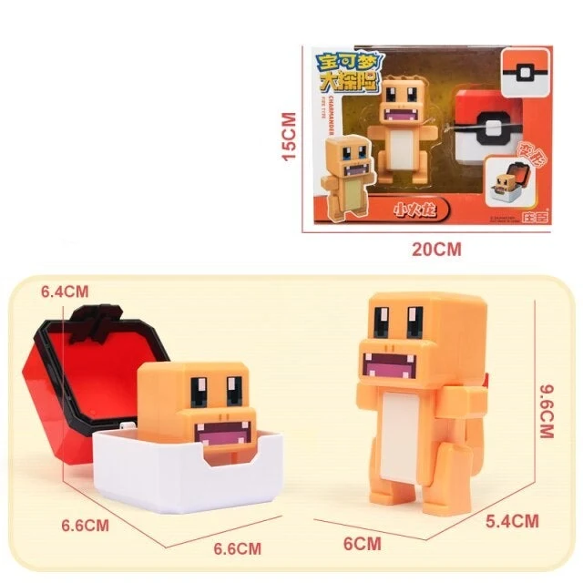 Figurines et balles Pokémon au look pixel