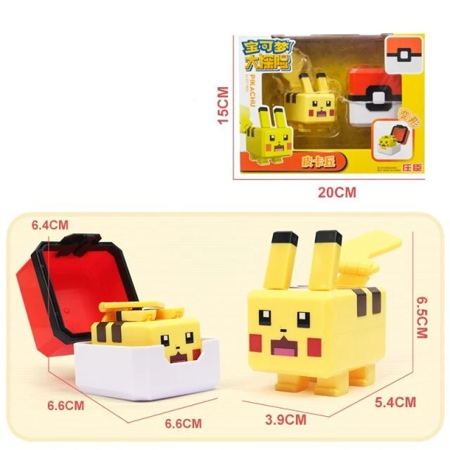 Figurines et balles Pokémon au look pixel