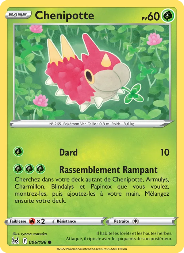 Chenipotte 6/196 — EB11 — Origine Perdue — Carte Pokémon française