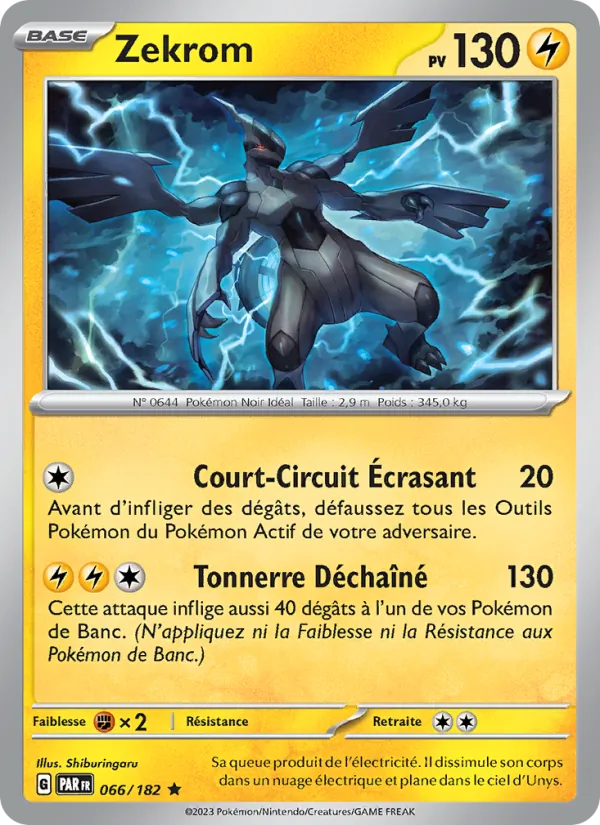 Zekrom 66/182 — EV04 – Faille Paradoxe — Carte Pokémon française
