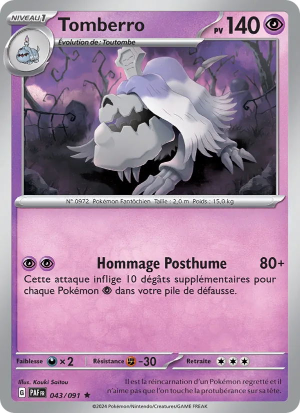 Tomberro 43/91 — EV04.5 – Destinées de Paldea — Carte Pokémon française
