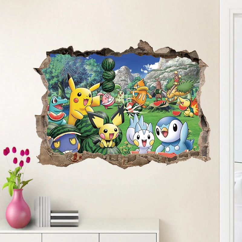 Autocollant 3D Pokemon Detektiv Pikachu Baguette (45cm * 60cm)