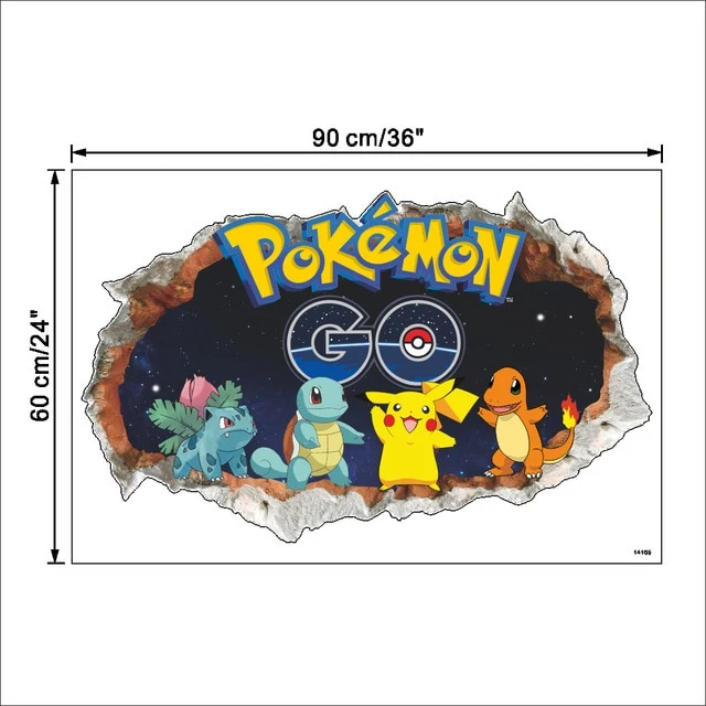 Autocollant 3D Pokemon Detektiv Pikachu Baguette (45cm * 60cm)