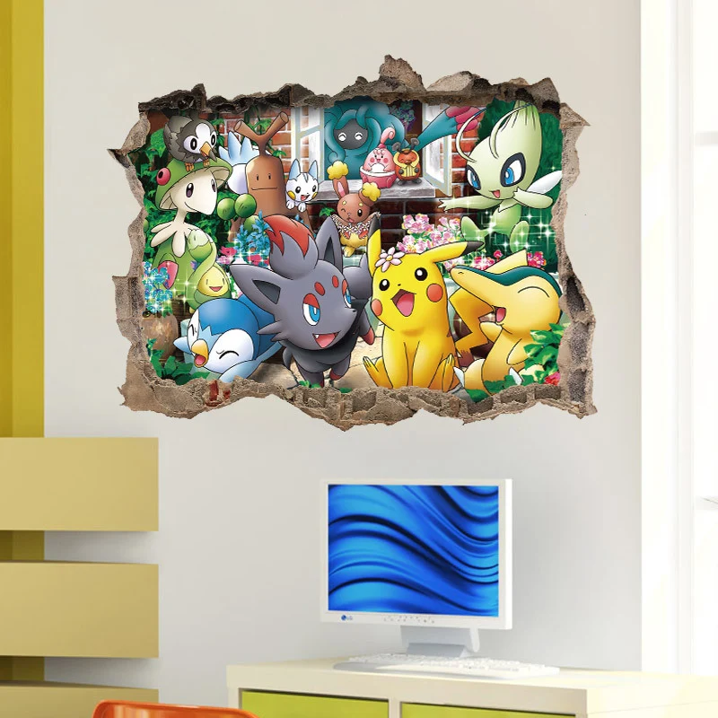 Autocollant 3D Pokemon Detektiv Pikachu Baguette (45cm * 60cm)