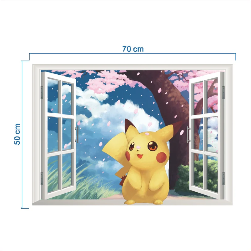 Autocollant 3D Pokemon Detektiv Pikachu Baguette (45cm * 60cm)