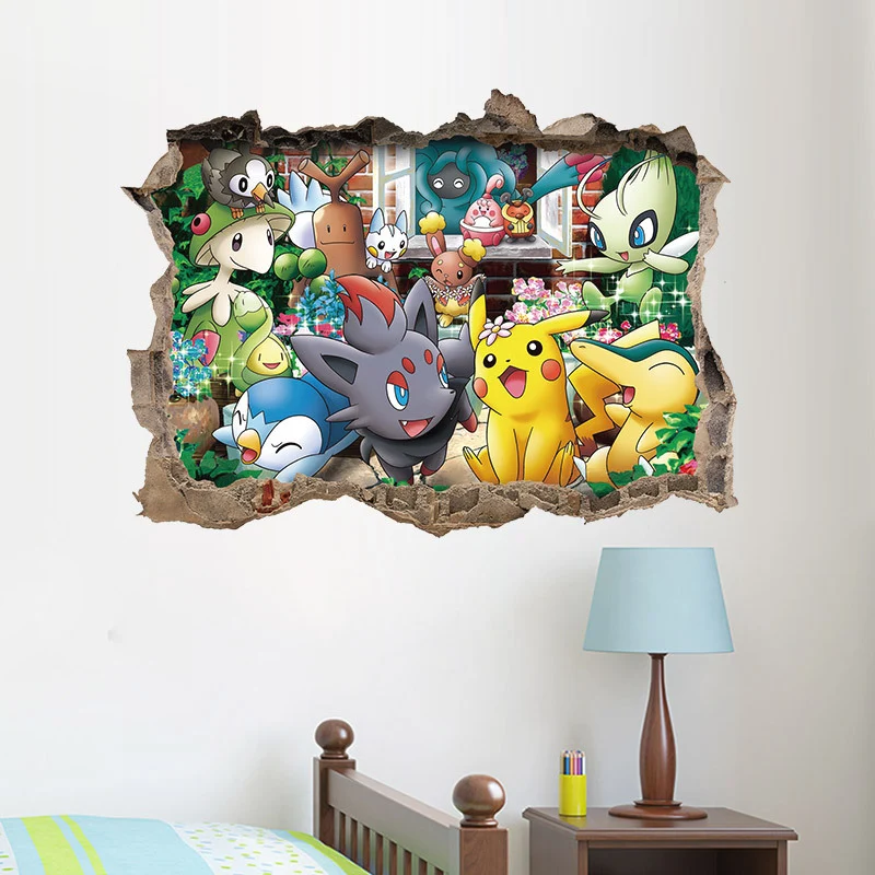 Autocollant 3D Pokemon Detektiv Pikachu Baguette (45cm * 60cm)