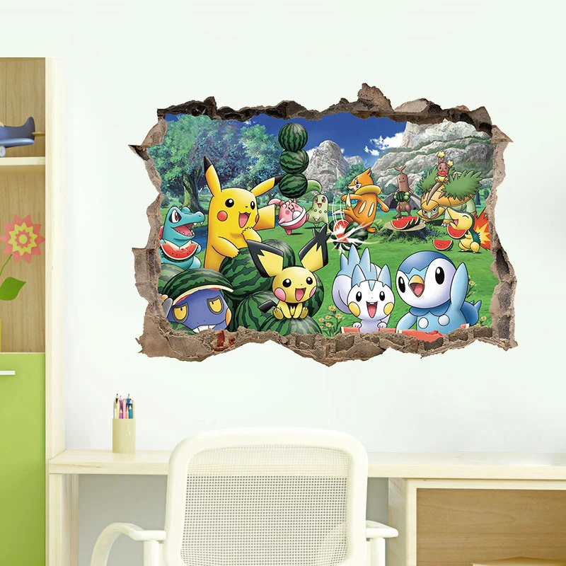 Autocollant 3D Pokemon Detektiv Pikachu Baguette (45cm * 60cm)
