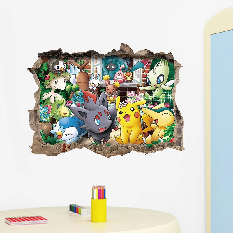 Autocollant 3D Pokemon Detektiv Pikachu Baguette (45cm * 60cm)