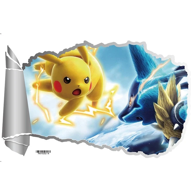 Autocollant 3D Pokemon Detektiv Pikachu Baguette (45cm * 60cm)