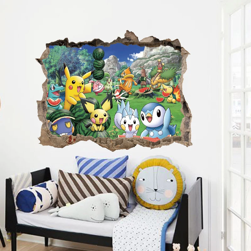 Autocollant 3D Pokemon Detektiv Pikachu Baguette (45cm * 60cm)