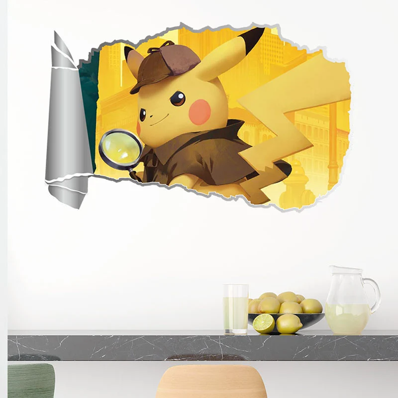 Autocollant 3D Detektiv Pikachu Baguette (60cm*40cm)