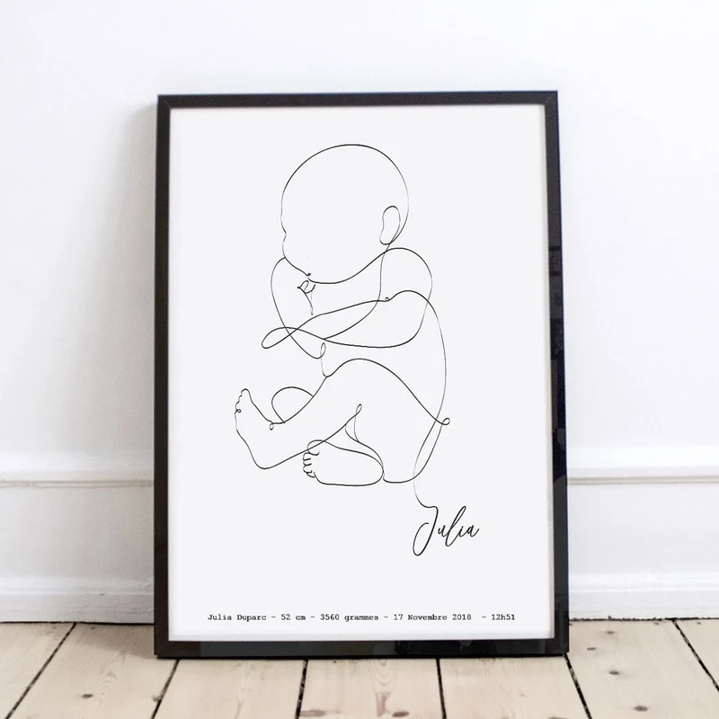 Affiche bébé personnalisée Minoe