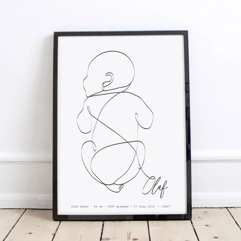Affiche bébé personnalisée Minoe