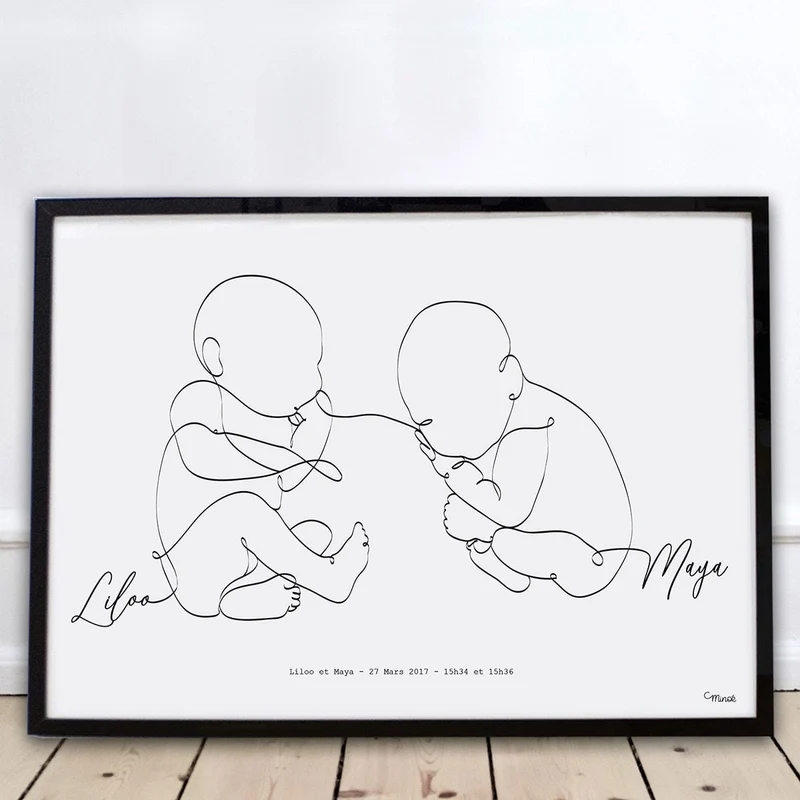 Affiche bébé personnalisée Minoe