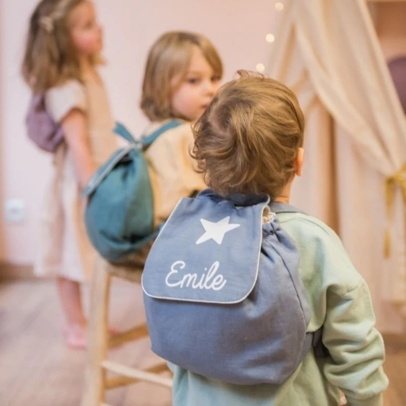 Sac à dos en lin personnalisé Toi-même