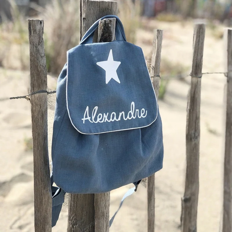 Sac à dos en lin personnalisé Toi-même