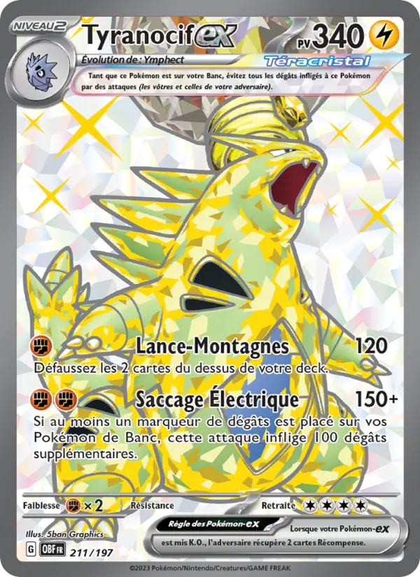 Tyranocif-ex 211/197 — EV03 – Flammes Obsidiennes — Carte Pokémon française