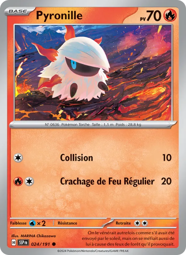 Pyronille 24/191 — EV08 – Étincelles Déferlantes — Carte Pokémon française