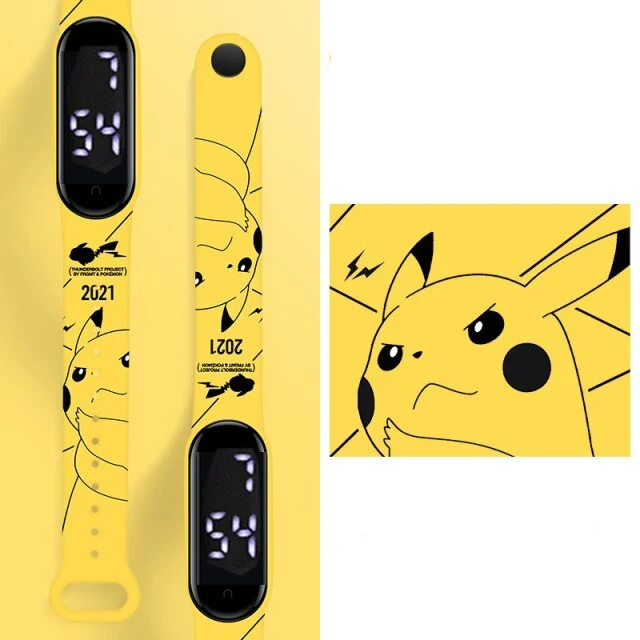 Montre-bracelet électronique Pokemon Pikachu avec affichage numérique