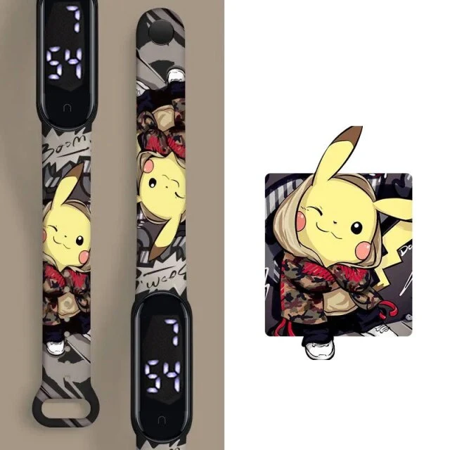 Montre-bracelet électronique Pokemon Pikachu avec affichage numérique