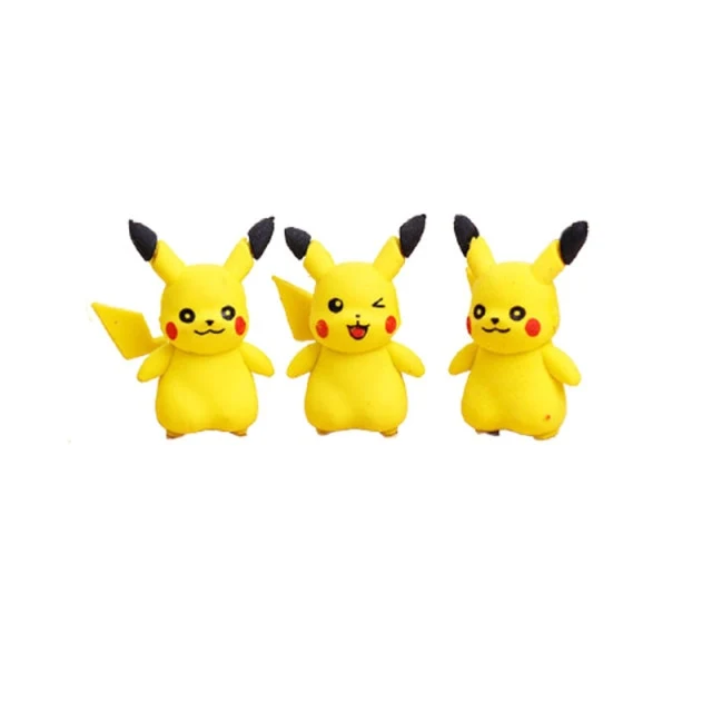 Accessoire gomme Pokemon Pikachu 3 pcs.