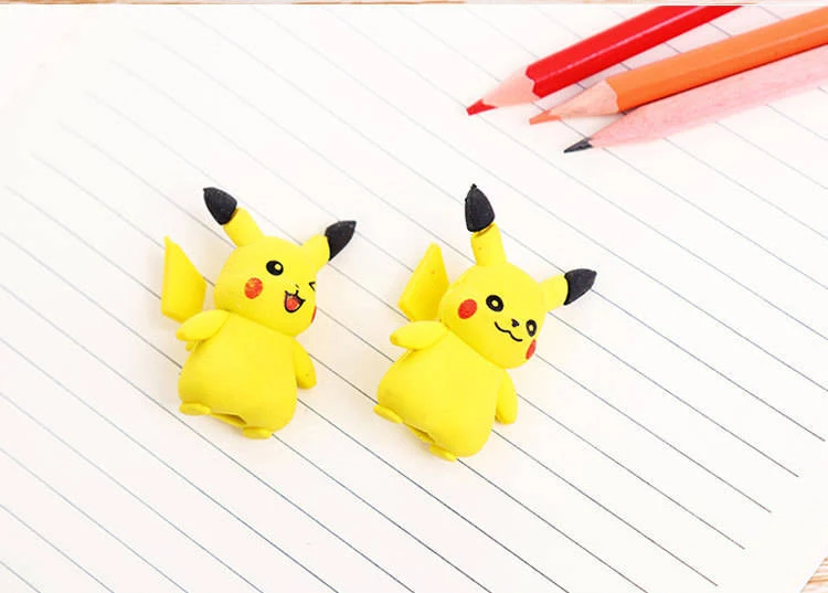 Accessoire gomme Pokemon Pikachu 3 pcs.